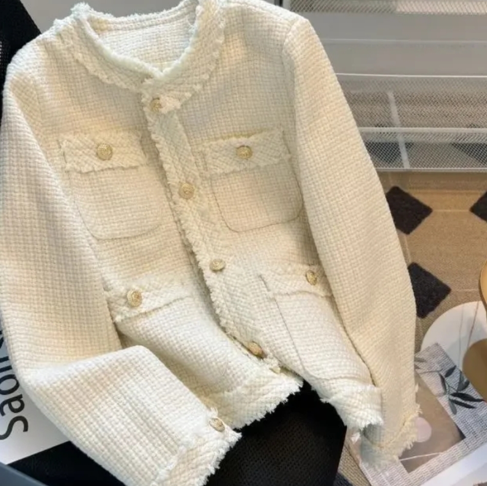 Women's Woven Jacket in Winter White sz lg NWT